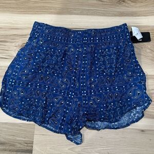 NEW IML Issac Morris Bandana Print Loose Fit Shorts Blue Women’s Small